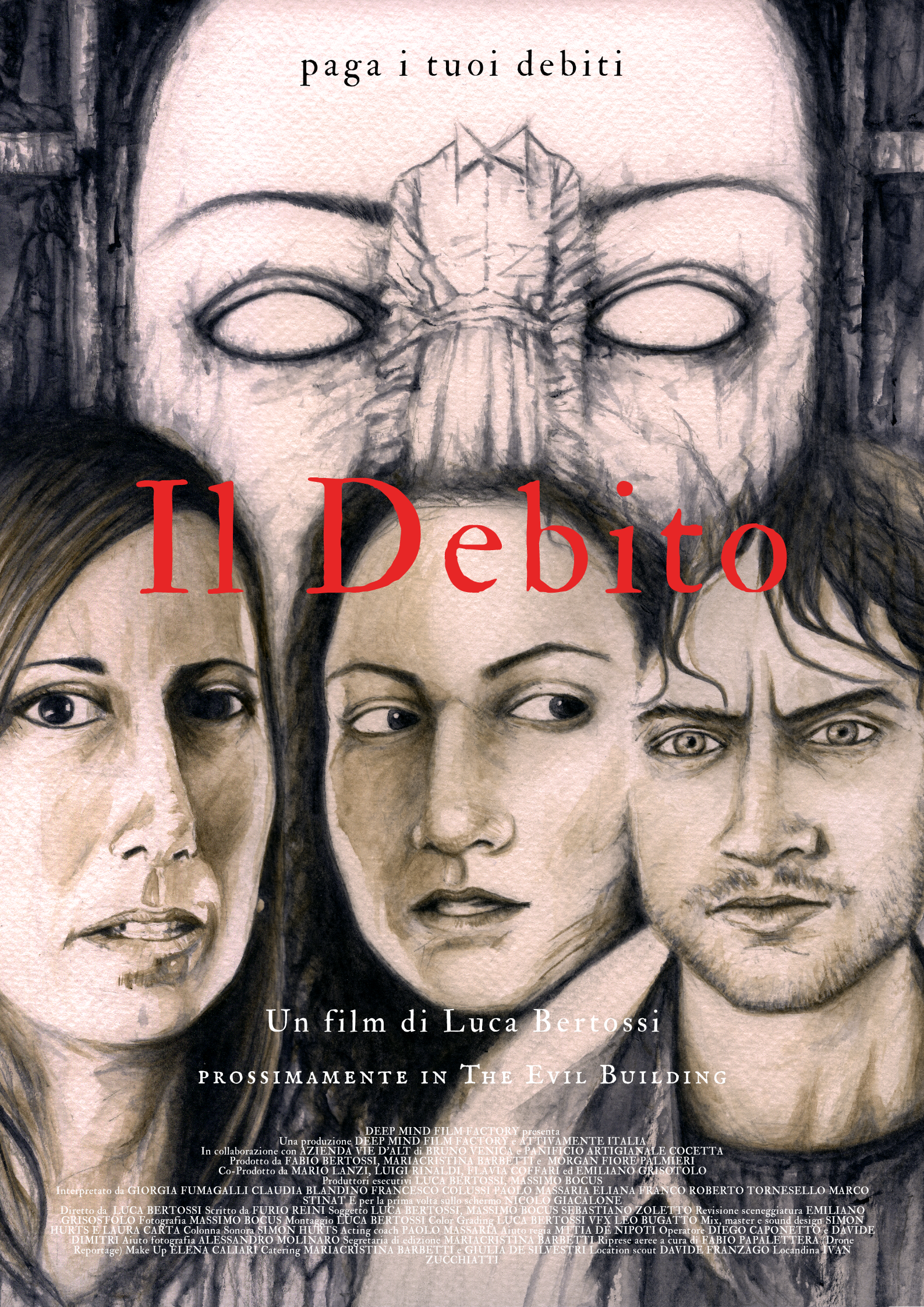 locandina disegnata a mano del debito